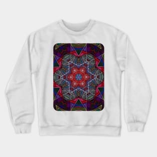 Psychedelic Kaleidoscopic Multi-Color Mandala Number 7 Crewneck Sweatshirt